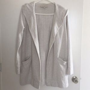 LOFT Grey Hooded Sweatshirt, Fleece Coat